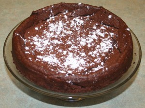 Craggy flourless cake