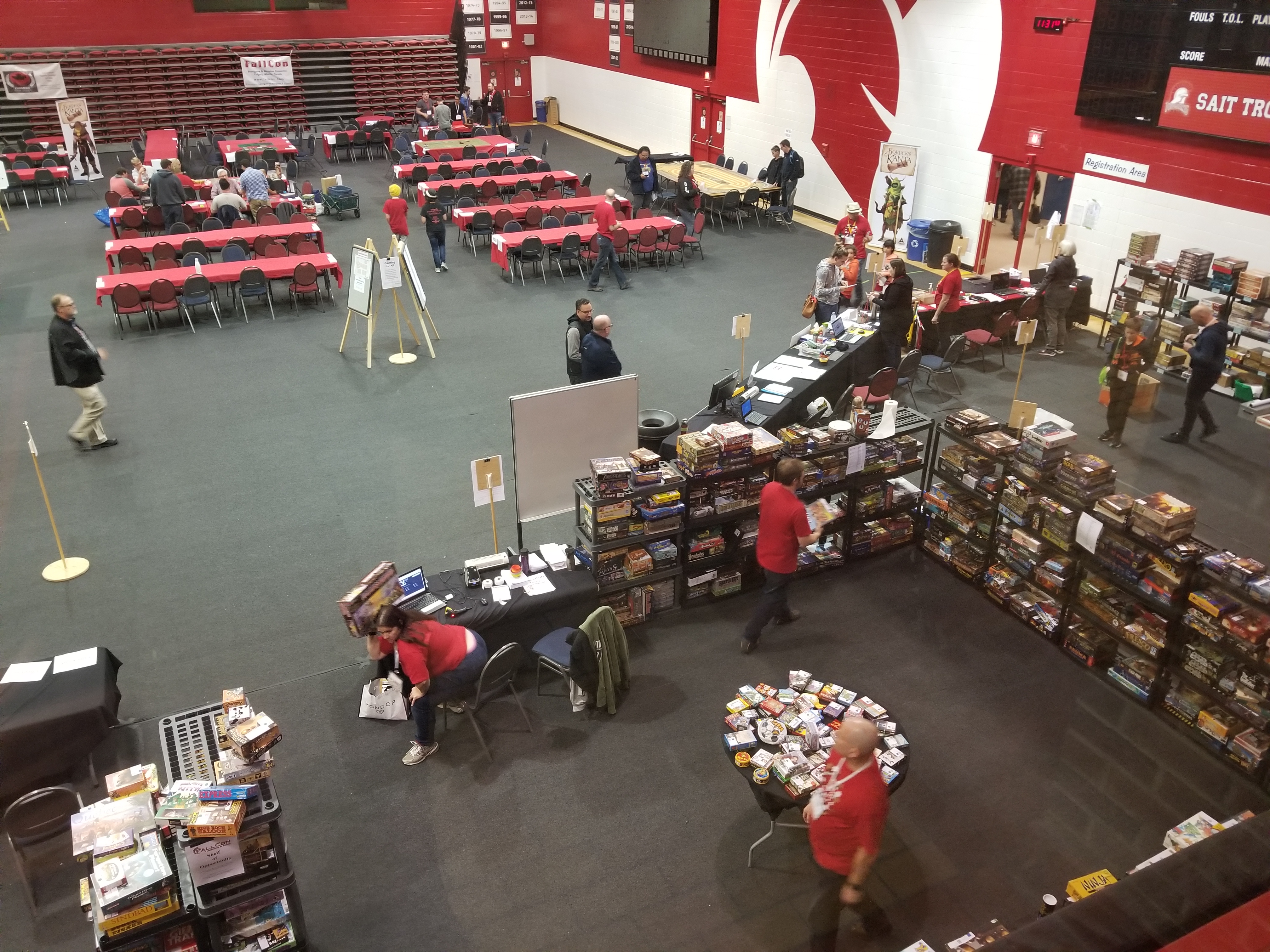 From above: part of the game library