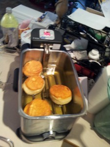 Bomboloni in the fryer